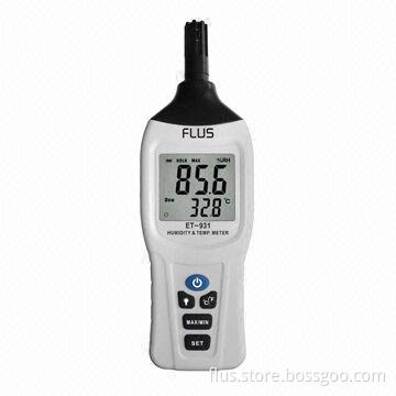 Dew point humidity and temperature meter, calibration function, maximum/minimum/data records